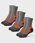 K-Trek Mid - Calze Tecniche da Trekking in Lana Merino 4 Stagioni - Grigio/Arancione - 3 Paia