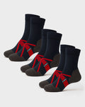 K-Trek Light - Chaussettes de randonnée légères en laine mérinos - Noir/Rouge - 3 paires