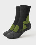 K-Trek Mid - Calze Tecniche da Trekking in Lana Merino 4 Stagioni - Grigio/Verde