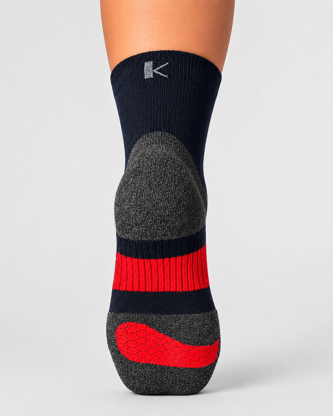 K-Trek Light - Leichte Merino-Trekkingsocken - Schwarz/Rot