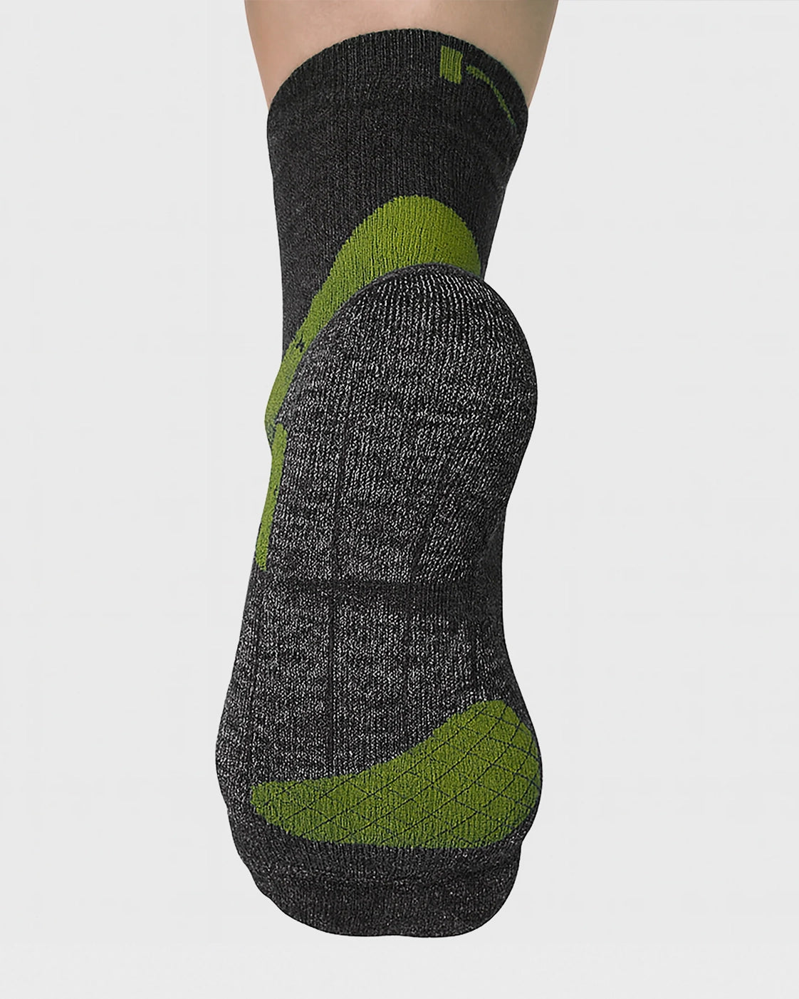 K-Trek Mid - Calze Tecniche da Trekking in Lana Merino 4 Stagioni - Grigio/Verde