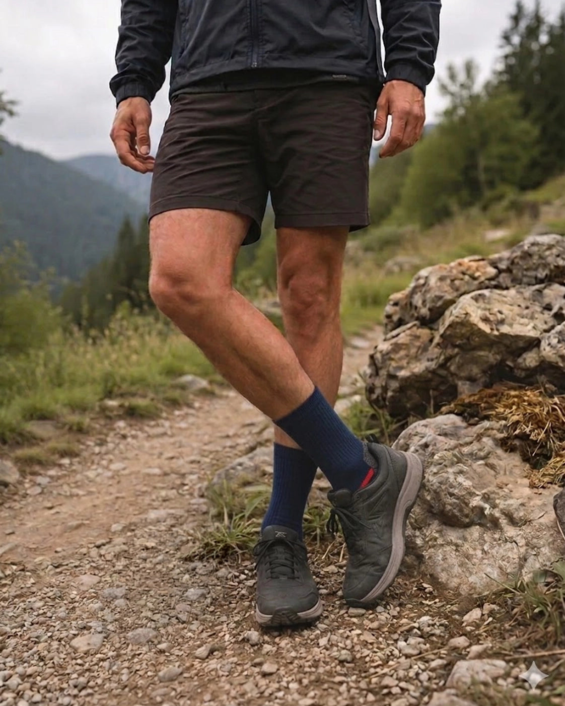 K-Trek Light - Leichte Merino-Trekkingsocken - Schwarz/Rot