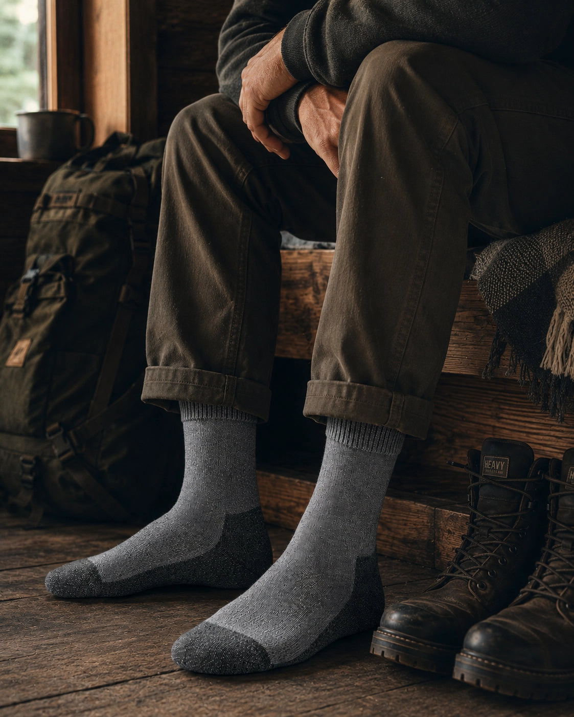 K-Trek Heavy - Schwere Thermo-Merinosocken - Grau