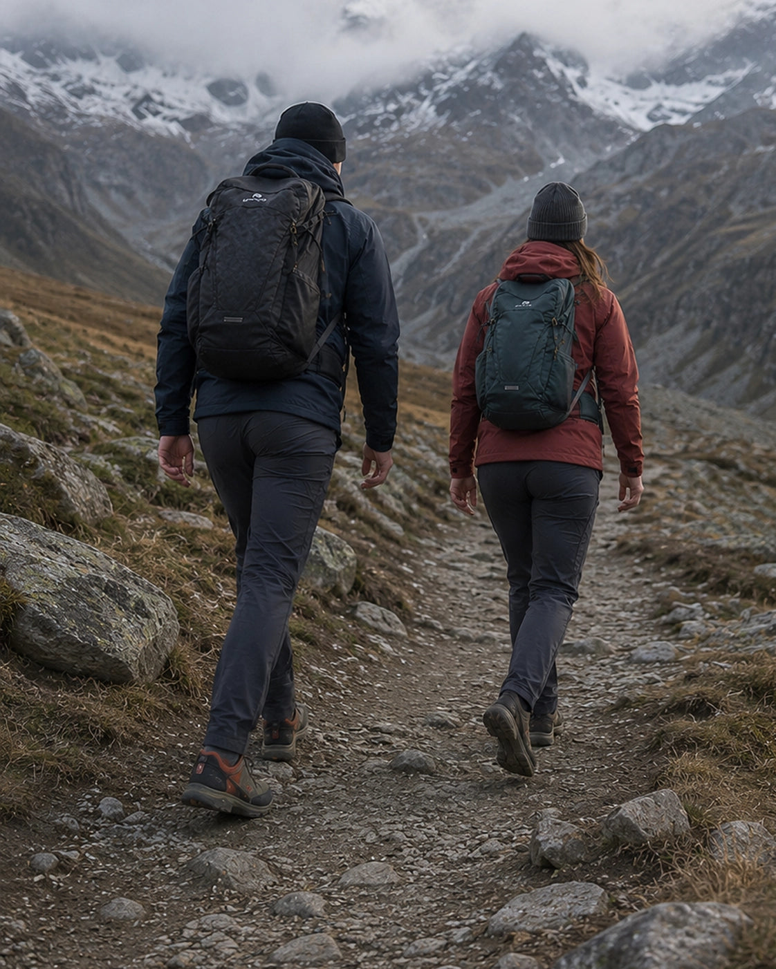 K-Trek Mid - Technische Merino-Trekkingsocken für 4 Jahreszeiten - Grau/Orange