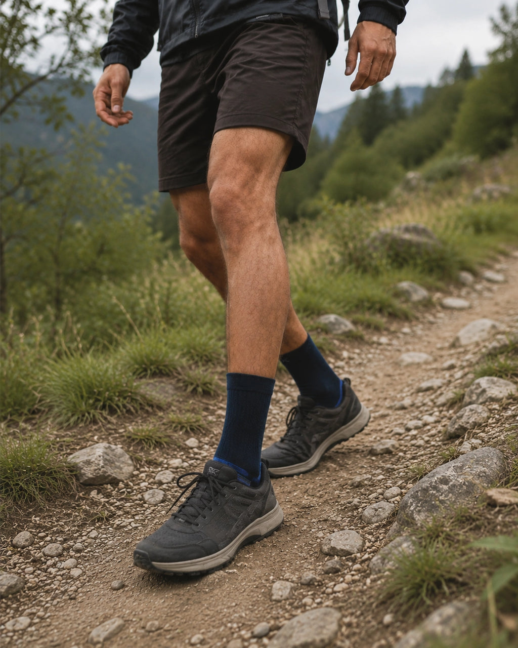 K-Trek Light - Calze da Trekking Leggere in Lana Merino - Blu/Azzurro