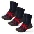 K-Trek Light – Merino Wool Trekking Socks, Lightweight - Black/Red - 3 Pairs