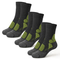 K-Trek Mid – Technical Merino Wool Trekking Socks for All Seasons, Midweight - Grey/Green - 3 Pairs